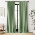 Guken 100% Blackout Linen Curtains 100 Inch Length 2 Panels Set by Guken