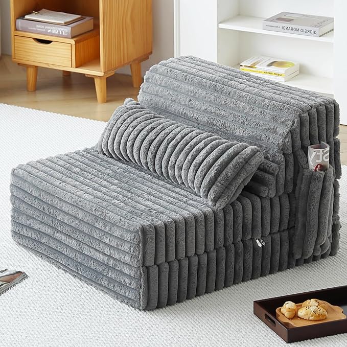 Tiita Folding Sofa Bed Single Size, Convertible Sleeper Chair Mattress by TiitaHome