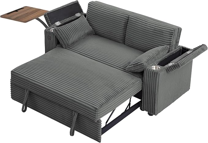 Auvsoce 65" 3-in-1 Pull-Out Convertible Sofa Bed - Image 6