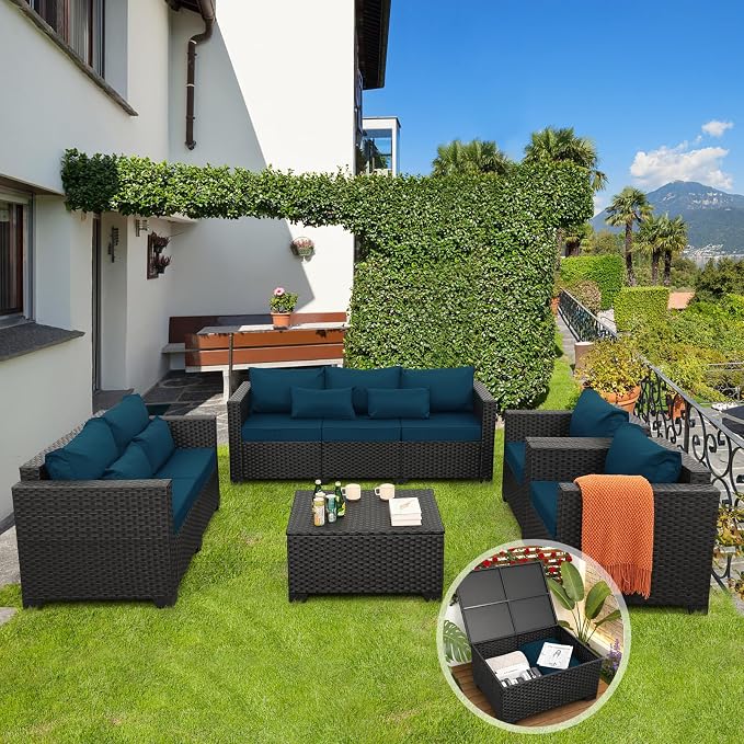 Rattaner Patio Furniture Set 5 Pieces Outdoor Furniture Sets Patio Couch - Image 2