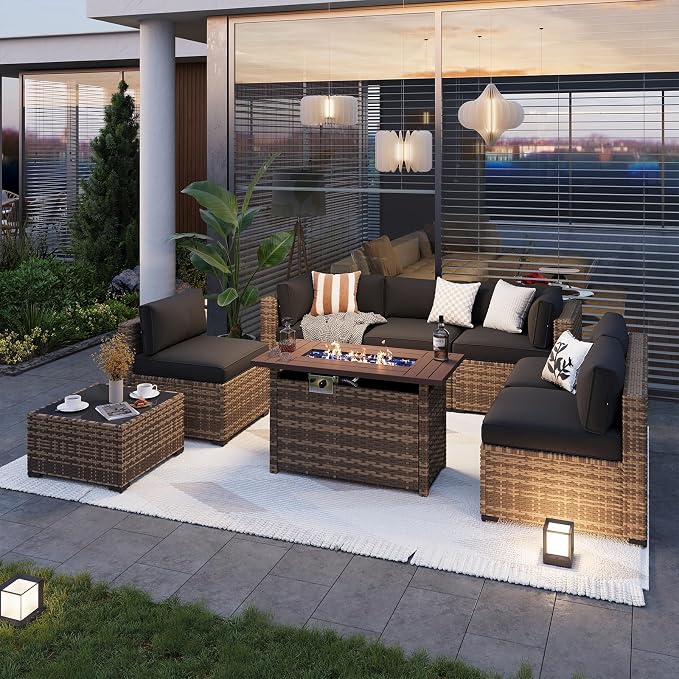 Aoxun Patio Furniture Sets, 8-Piece Outdoor Patio Furniture - Image 2