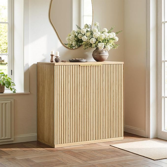 Evermagin 31.5" Oak Buffet Cabinet - Image 4