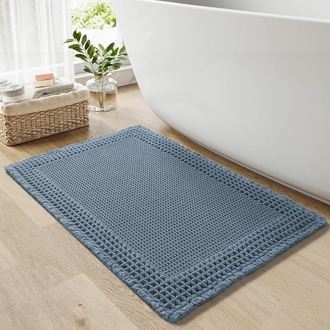 RESARE Waffle Bath Rug for Bath, Super Absorbent Non Slip Machine Washable by Resare