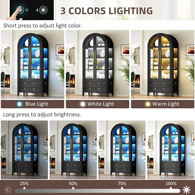 Vlsrka 71" Arched Display Cabinet - Image 4