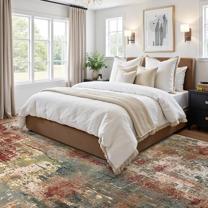Washable Area Rugs 5'x7' Non-Slip Modern Abstract Soft - Image 2