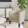 BELLEZE Accent Barrel Chair, Linen Round Club Tub Sofa Corner Chair by BELLEZE