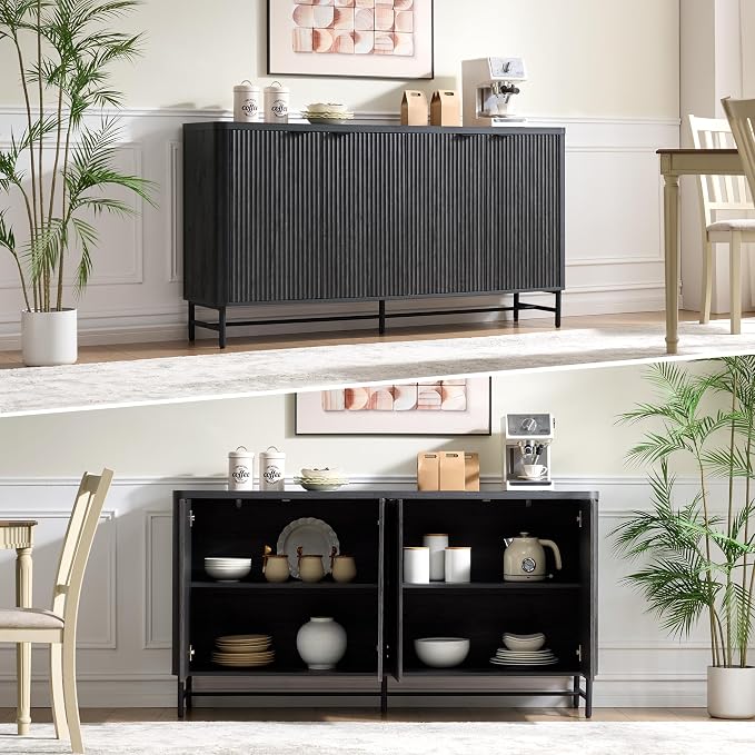 Fatmok Fluted Furniture Set – 65" Buffet Sideboard Cabinet - Image 8