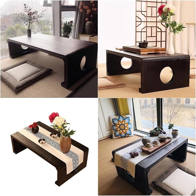 Japanese Floor Table, Japanese Coffee Table, Retro Japanese Wooden Table - Image 3