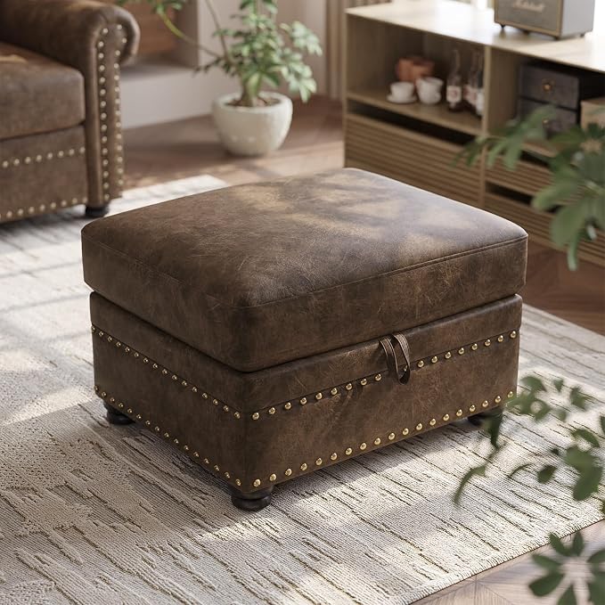 ONBRILL Faux Leather Ottoman - Image 8