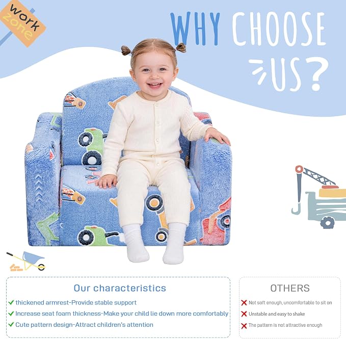 aodisman Thick Comfy Toddler Chair and Couch - Image 6