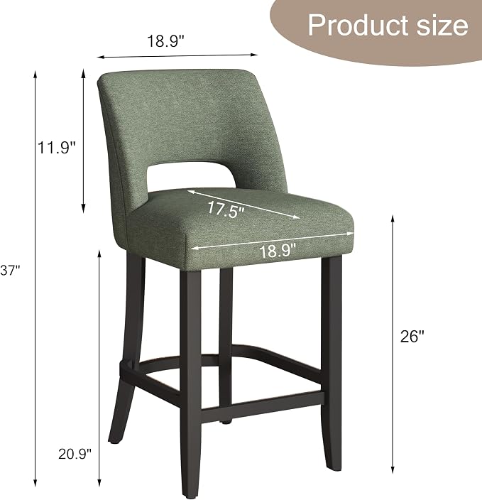 VKNOW Bar Stools Set of 4, Modern Counter Stools - Image 2