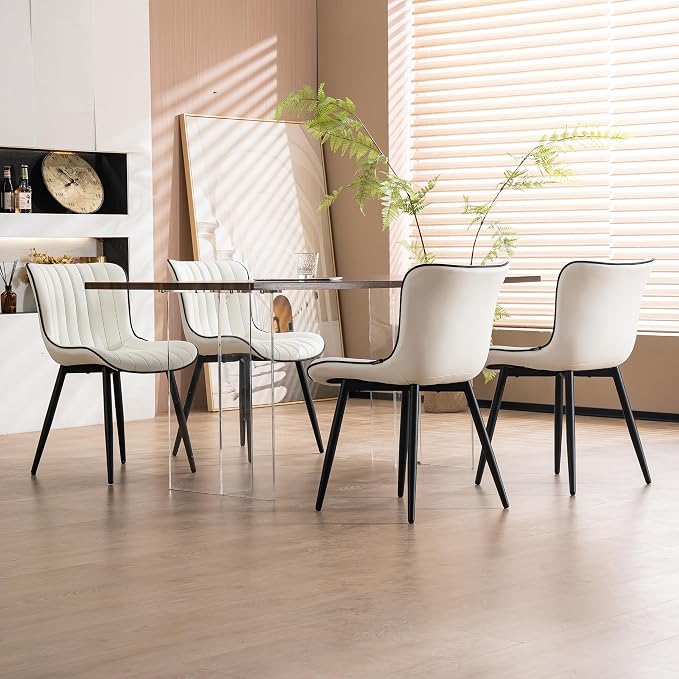 YOUNUOKE Mid-Century Modern Dining Chairs Set of 2, Armless Accent Chair - Image 6