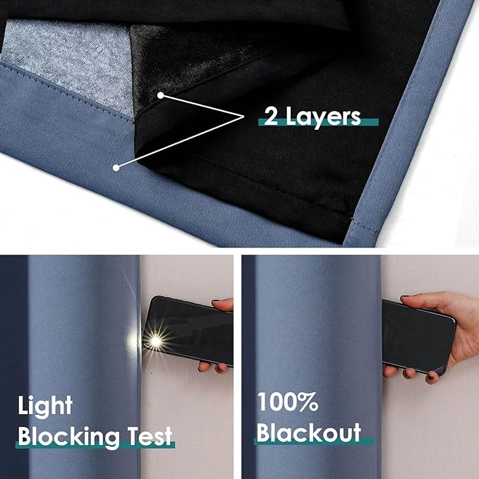 ChrisDowa 100% Blackout Curtains 78 inch Long - Image 4