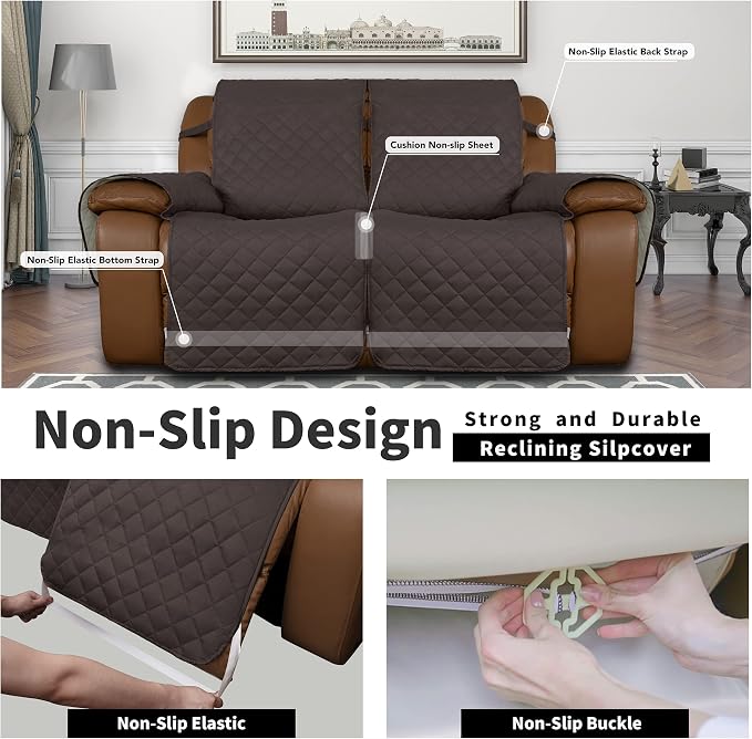 Easy-Going Oversized Loveseat Recliner Cover, Reversible Couch Cover - Image 4