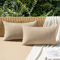 MIULEE Pack of 2 Decorative Outdoor Solid Waterproof Throw Pillow Covers Faux by MIULEE