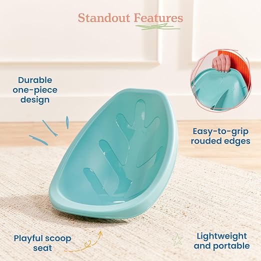 ECR4Kids Plastic Leaf Scoop Floor Rocker Seat, Classroom Furniture - Image 5