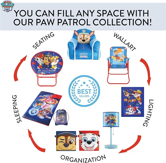 Paw Patrol Chase, Rubble and Marshall Toddler 19” Folding Saucer™ Chair - Image 7