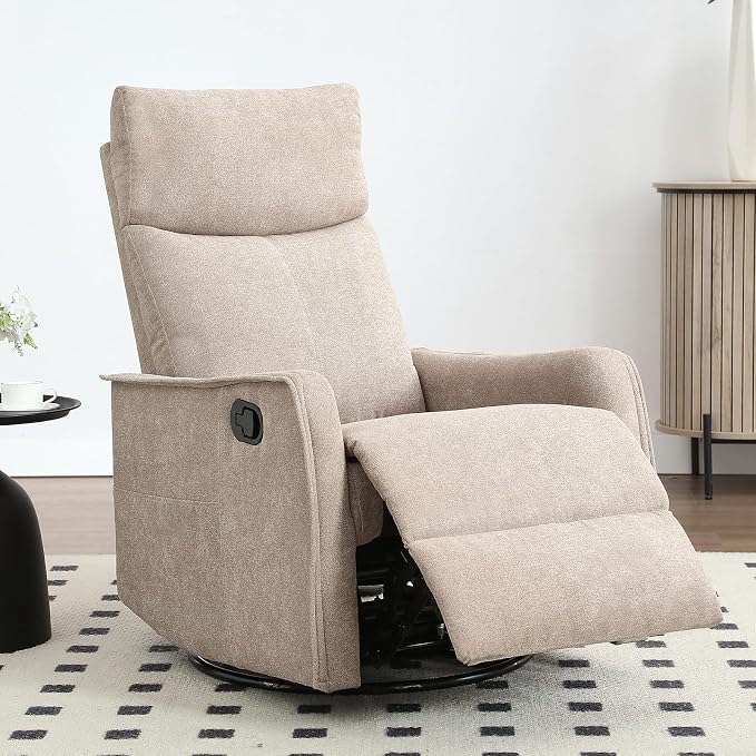 Trustyue Swivel Rocker Recliner Chair, 360° Swivel Recliner - Image 2