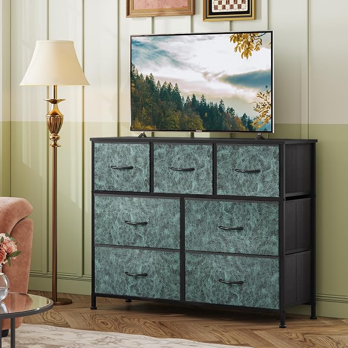 WLIVE 7 Drawer Dresser TV Stand, Entertainment Center, Media Console Table - Image 8
