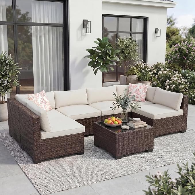 7-Piece Outdoor Sectional Furniture Set, Patio Furniture Sets by Garvee