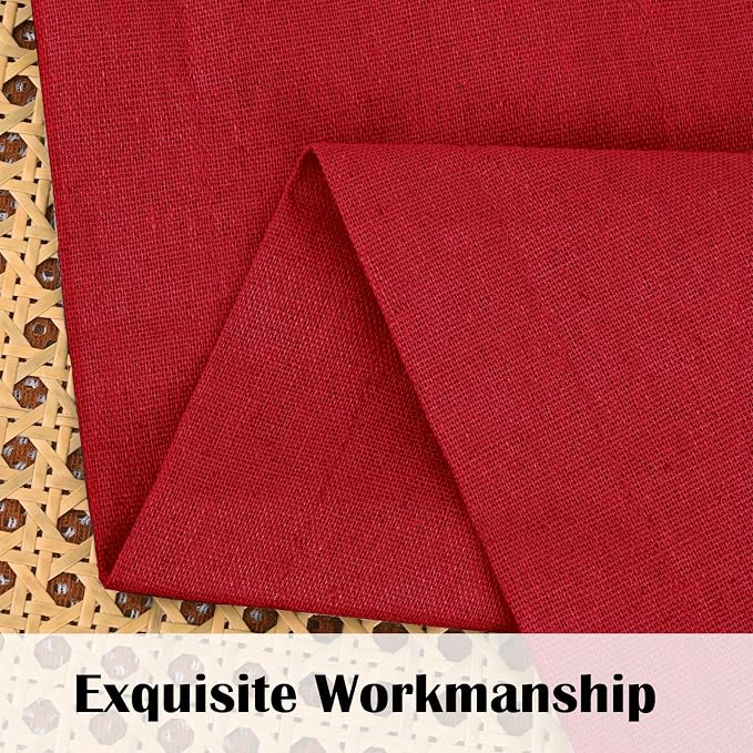 FRAMICS Farmhouse Kitchen Curtains 24 Inch Length, Rustic Cotton Linen Tier - Image 4
