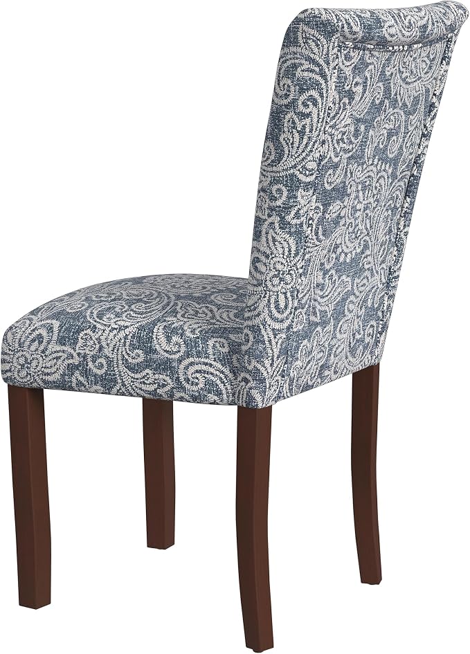 HomePop Classic Parsons Dining Chair -Denim Jacobean Print - Image 7