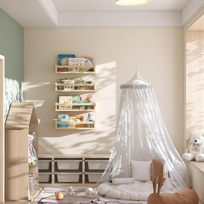 Onlysky Set of 4 Wall-Mounted Kid's Bookshelf - Image 2