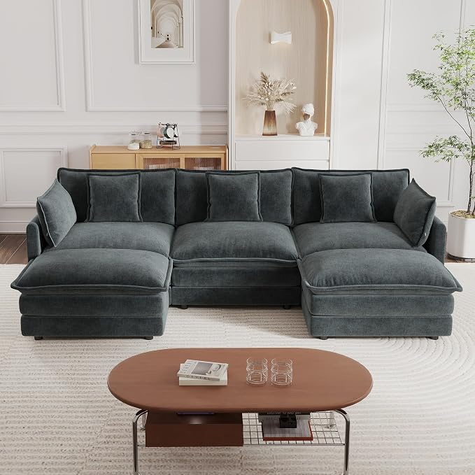 mikibama Modular Sectional Sofa, 111.5 Inch U Shaped Couch Set - Image 8