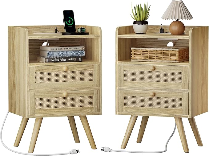 SUPERJARE 2 Drawer Night Stand by SUPERJARE
