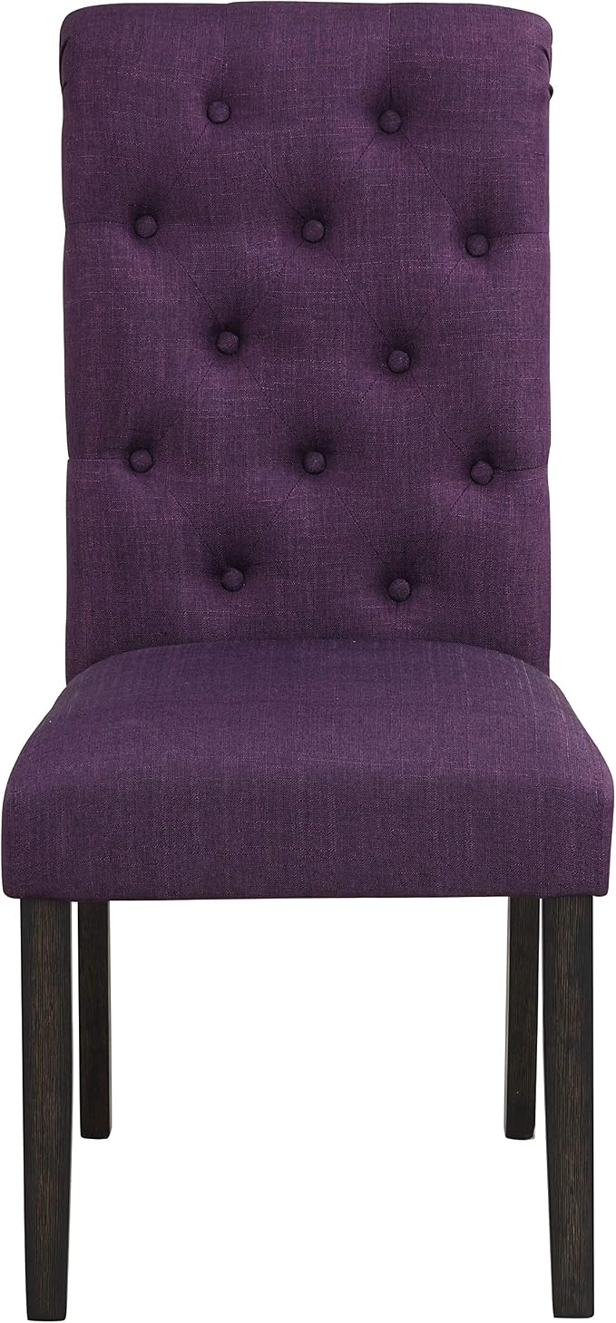 Roundhill Furniture Leviton Solid Wood Tufted Parsons Dining Chairs - Image 5