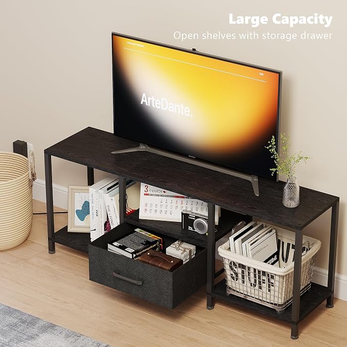 JARHETUN TV Stand with LED Lights, Entertainment Center with Open Shelves and - Image 5
