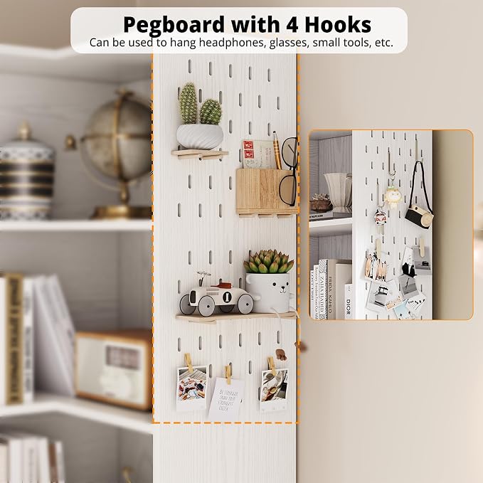 IRONCK Corner Bookshelf with LED Lights, 78.7" Tall Corner Bookshelves with 2 - Image 9