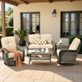 5 Pieces Wicker Patio Furniture Set, High Back Swivel Rocker Chairs Outdoor by Eco-ChicLivingBeautifullyAffordable