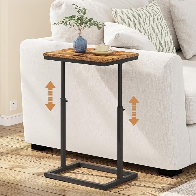 TUTOTAK End Table, Side Table, Tall Couch Table, Sofa Table, Living Room by ChoosetutotakFurnitureBuildYourCozyHome