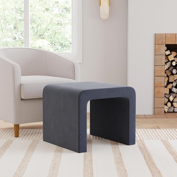 HomePop Modern Arch Velvet Ottoman|Homepop Home Décor|Ottoman - Image 2