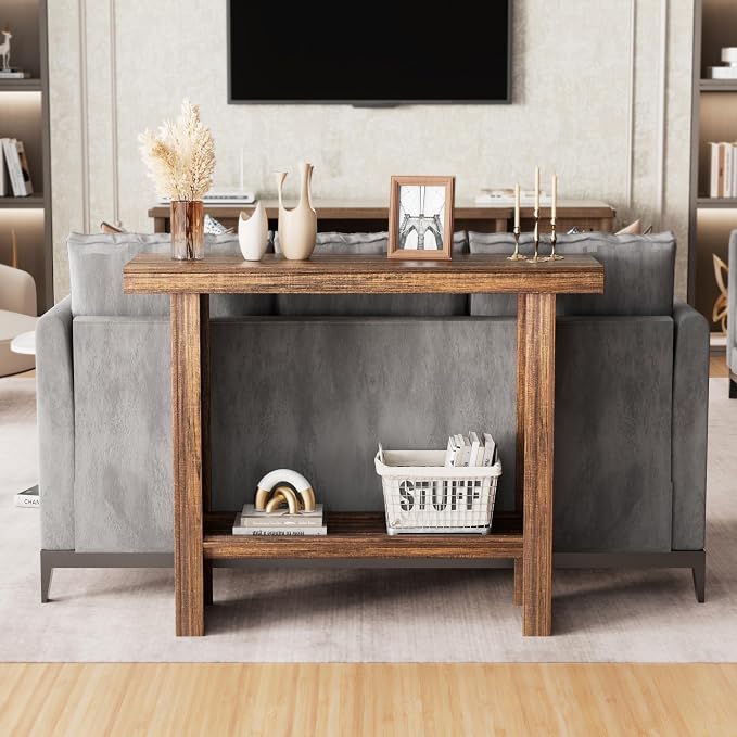 LIFECHOVY Farmhouse Wood Entryway Table Narrow Console Tables - Image 4