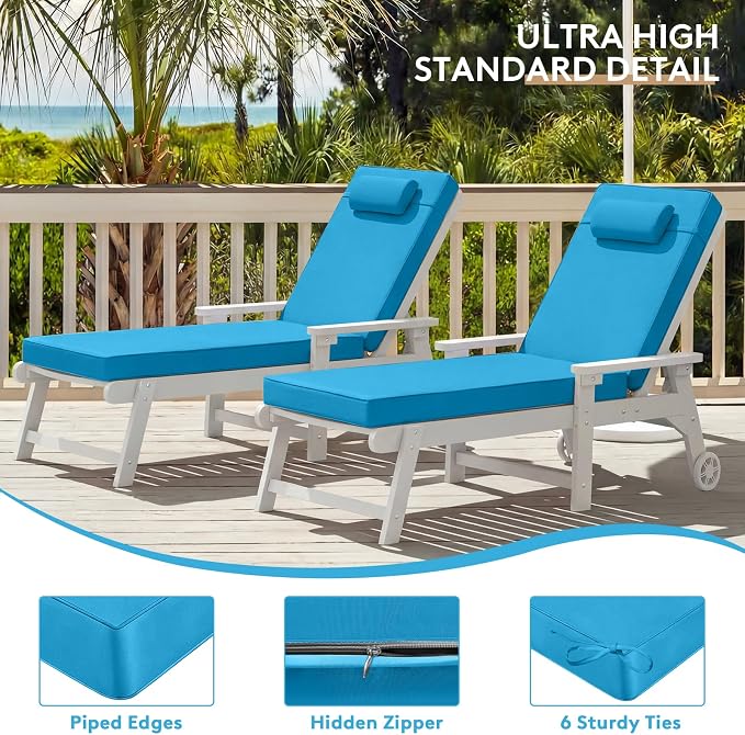 Chaise Lounge Cushion for Outdoor Furniture, Waterproof, Fade-Resistant and - Image 7