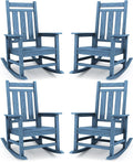 KINGYES Oversized Outdoor Rocking Chair Set of 4, All-Weather Patio Rocking by KINGYES