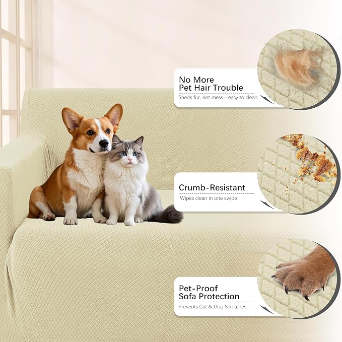 Arfntevss Stretch Sectional Couch Covers L Shaped Corner Sectional Sofa Cover - Image 3