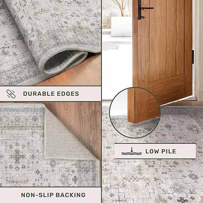 Washable 2x3 Throw Rugs for Entryway, Front Door Mat, Low Pile Non-Slip Small - Image 5