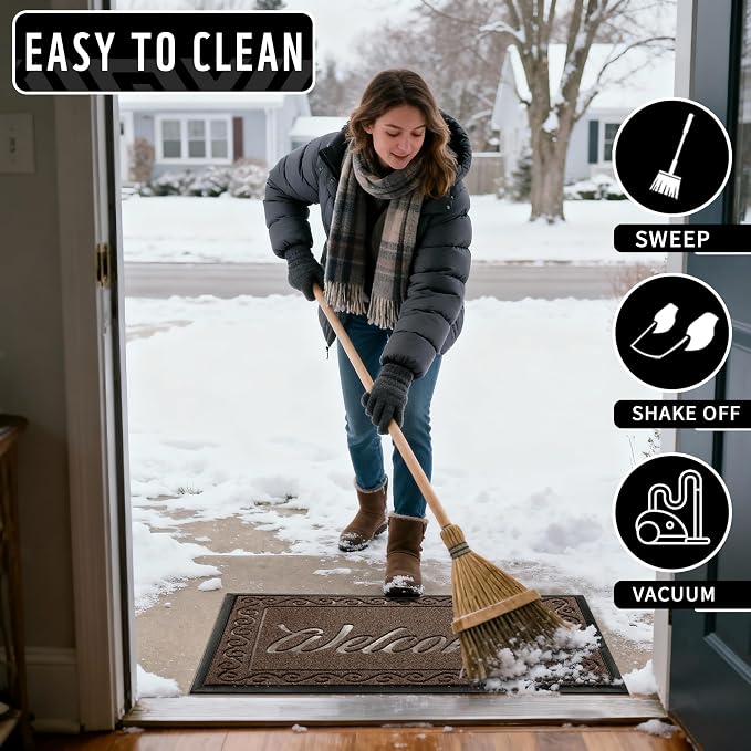 Yimobra Welcome Mat Outdoor Indoor, Waterproof Heavy Duty Front Door Mat - Image 6