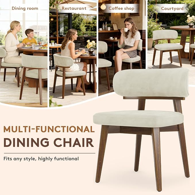 Dining Chairs Set of 4, Modern Upholstered Dining Chairs, Wooden Kitchen Chairs - Image 6