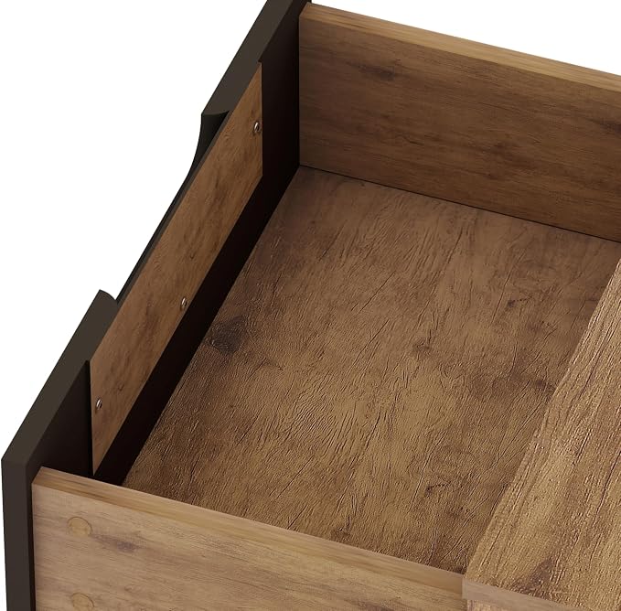 Elegant Gray Nightstand with Shelf and Drawer Made from Sustainable Materials - Image 5