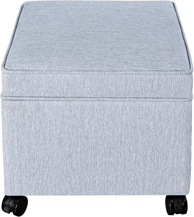 Adeco 17.5 inch Square Storage Ottoman by Adeco