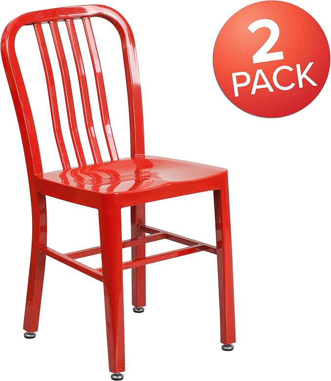 Flash Furniture Gael Indoor/Outdoor Modern Metal Dining Chairs, - Image 4