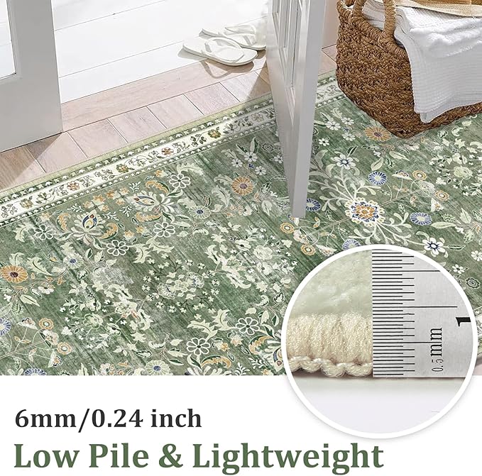 Yamaziot Washable Runner Rug 2x3 – Floral Non Slip Small Entryway Rug - Image 4