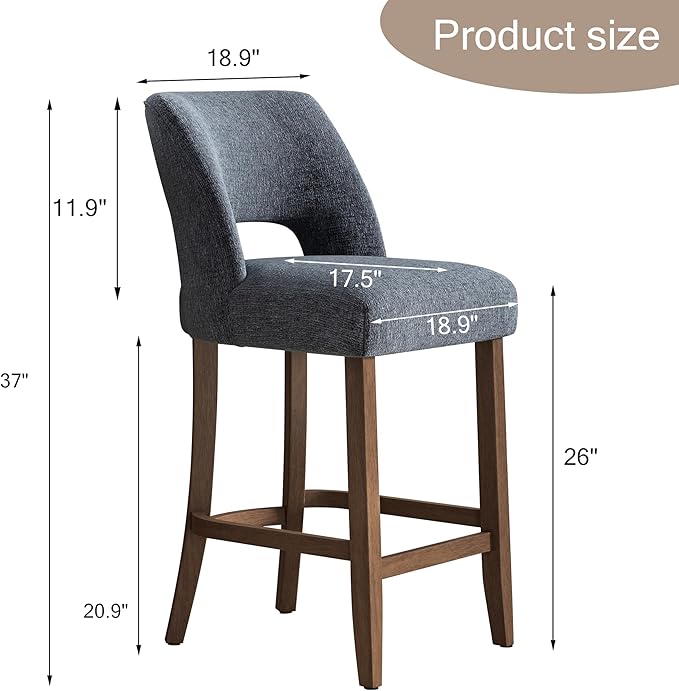 VKNOW Bar Stools Set of 6, Modern Counter Stools - Image 2