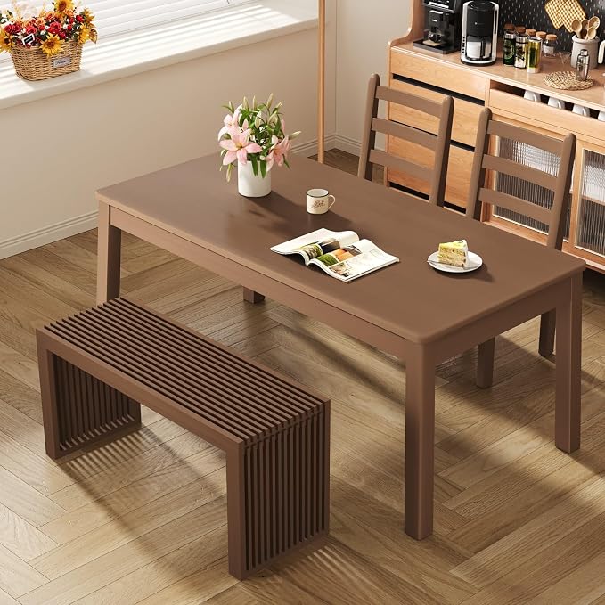 Bamboo Small Dining Bench, Farmhouse Bench - Image 4