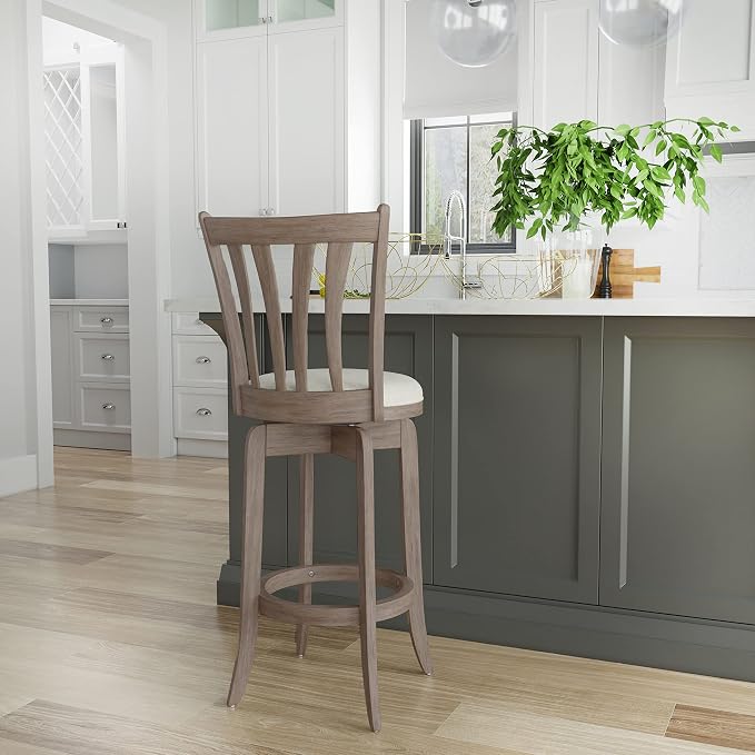 Hillsdale 29.5" Savana Wood Swival Bar Height Stool - Image 4