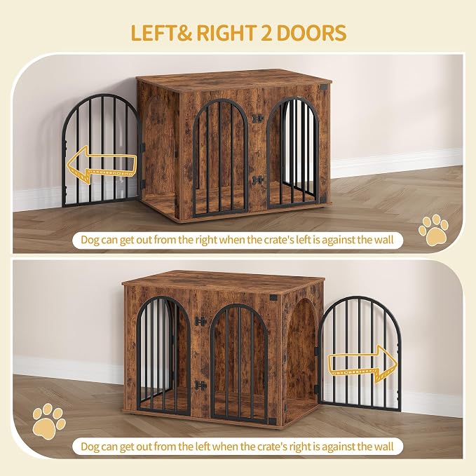 Hzuaneri 31.5'' Wooden Dog Crate Furniture, Indoor Dog Kennel Dogs Cage - Image 4